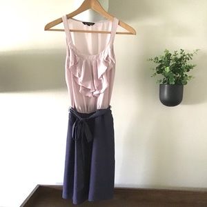 Express Pink & Purple Ruffle Top Dress with Sash